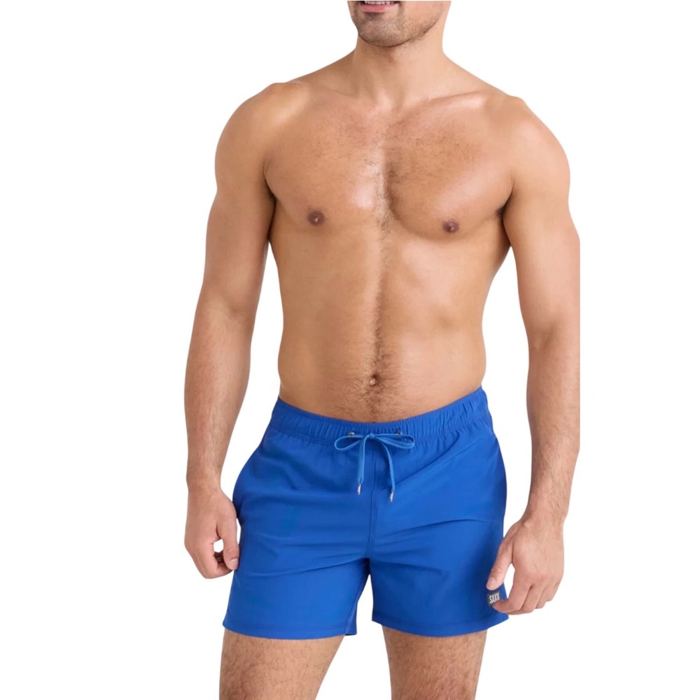 Saxx Oh Buoy 2N1 Swim Shorts Blue DropTemp Cooling Liner BallPark Pouch Mens M